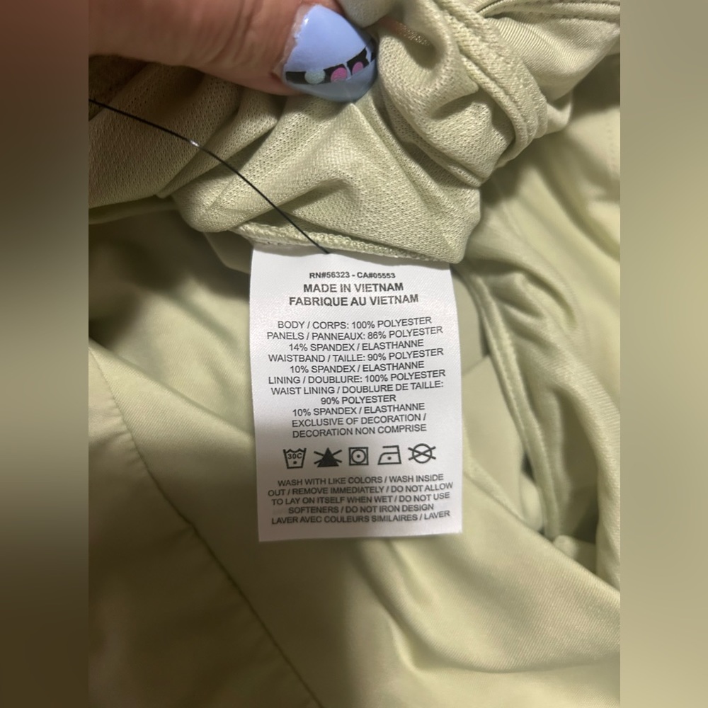NWT Nike Dri-fit Running Olive Aura shorts w/ drawstring and liner-Size l/xl - Picture 10 of 13